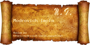 Modrovich Imola névjegykártya